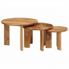Nesting Stoły Kawowe 3 pcs Brązowy Drewno z mango