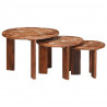 Nesting Stoły Kawowe 3 pcs Wielokolorowe Lite odzyskane drewno