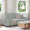 Sofa 2-osobowa, jasnoszara, 180x78x84 cm, tapicerowana aksamitem