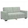 Sofa 2-osobowa, jasnoszara, 180x78x84 cm, tapicerowana aksamitem