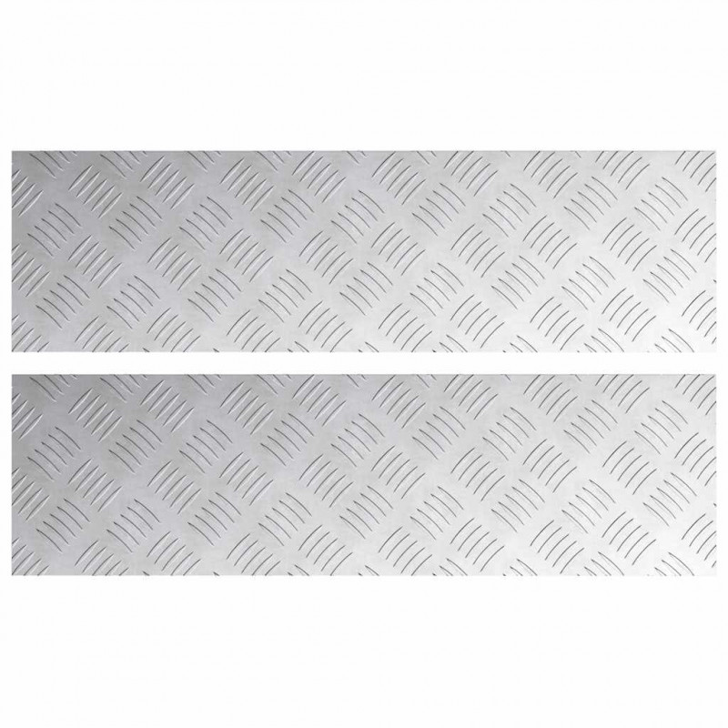 Stopień Prostokątny 2 pcs Srebrny 70 x 20 cm Aluminium