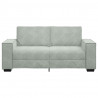 Sofa 2-osobowa, jasnoszara, 180x78x84 cm, tapicerowana aksamitem