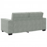 Sofa 2-osobowa, jasnoszara, 180x78x84 cm, tapicerowana aksamitem