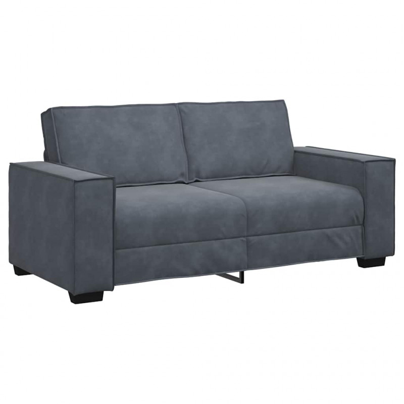 Sofa 2-osobowa, ciemnoszary, 180x78x84 cm, tapicerowana aksamitem