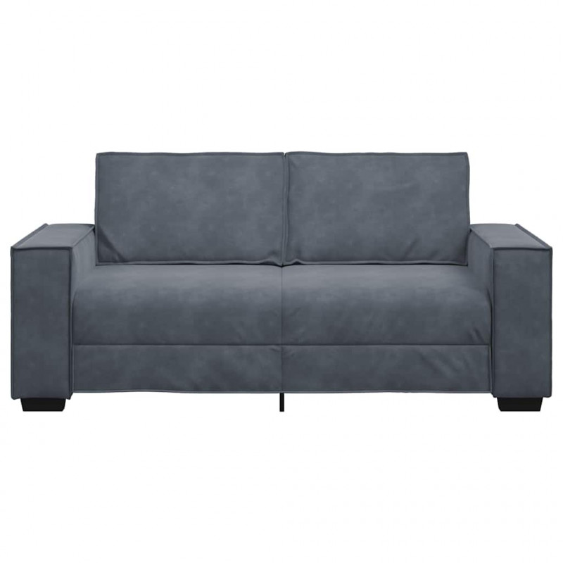 Sofa 2-osobowa, ciemnoszary, 180x78x84 cm, tapicerowana aksamitem