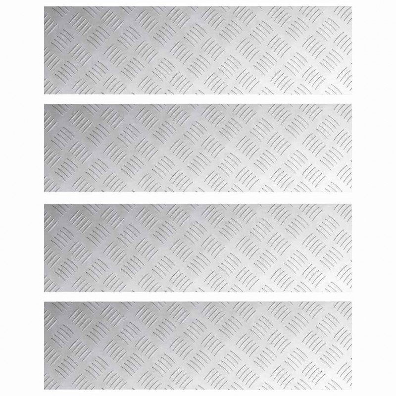 Stopień Prostokątny 4 pcs Srebrny 70 x 20 cm Aluminium