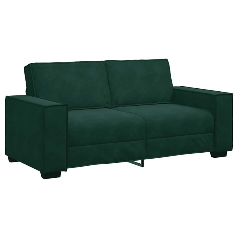 Sofa 2-osobowa, ciemnozielona, 180x78x84 cm, tapicerowana aksamitem