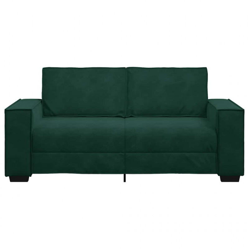 Sofa 2-osobowa, ciemnozielona, 180x78x84 cm, tapicerowana aksamitem