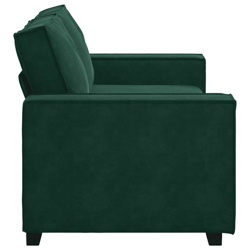 Sofa 2-osobowa, ciemnozielona, 180x78x84 cm, tapicerowana aksamitem