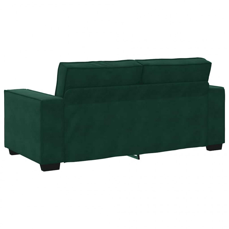 Sofa 2-osobowa, ciemnozielona, 180x78x84 cm, tapicerowana aksamitem