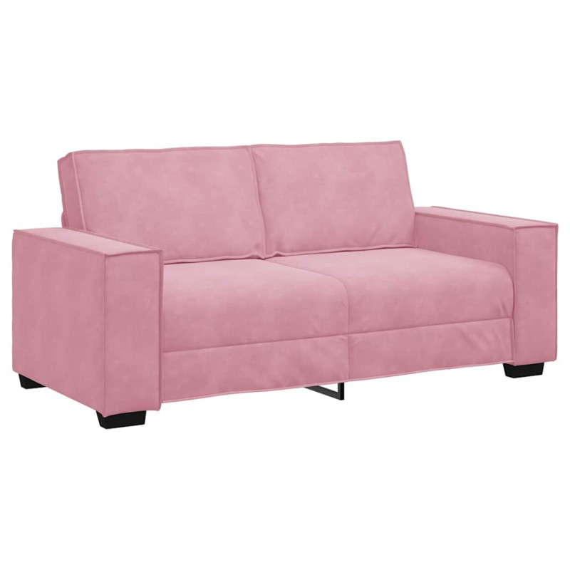 Sofa 2-osobowa, różowy, 180x78x84 cm, tapicerowana aksamitem