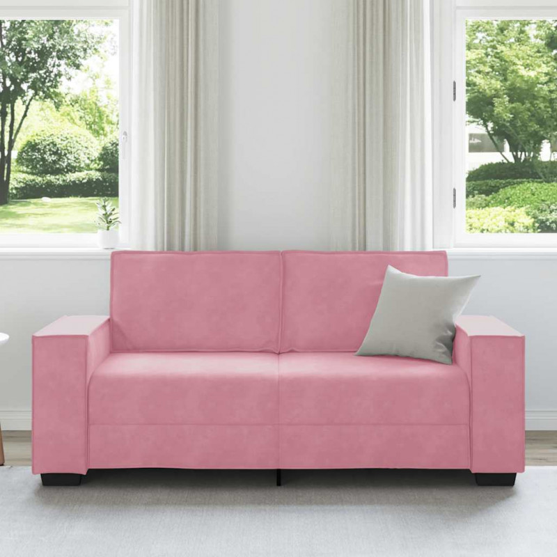 Sofa 2-osobowa, różowy, 180x78x84 cm, tapicerowana aksamitem