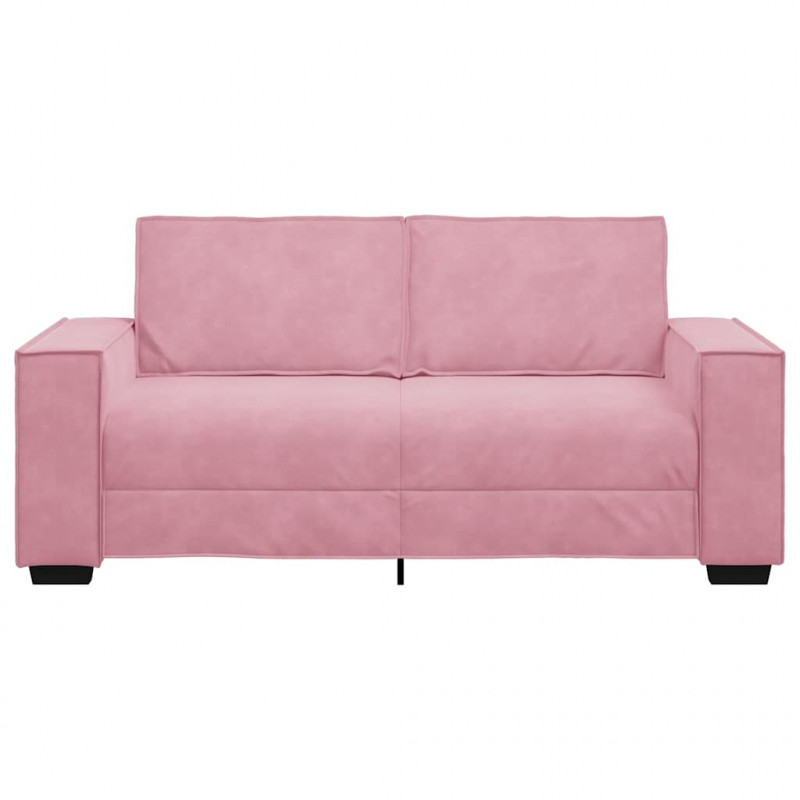 Sofa 2-osobowa, różowy, 180x78x84 cm, tapicerowana aksamitem