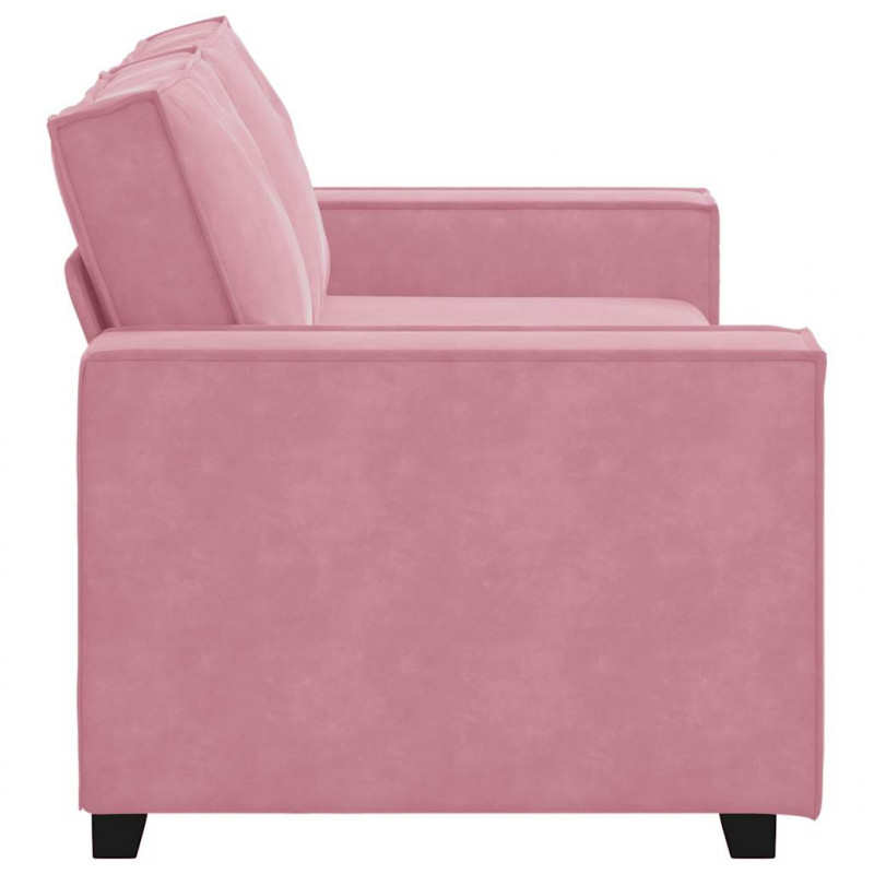 Sofa 2-osobowa, różowy, 180x78x84 cm, tapicerowana aksamitem