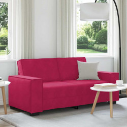 Sofa 2-osobowa, winna czerwień, 180x78x84 cm, tapicerowana aksamitem