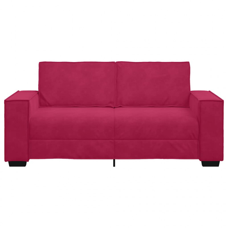 Sofa 2-osobowa, winna czerwień, 180x78x84 cm, tapicerowana aksamitem