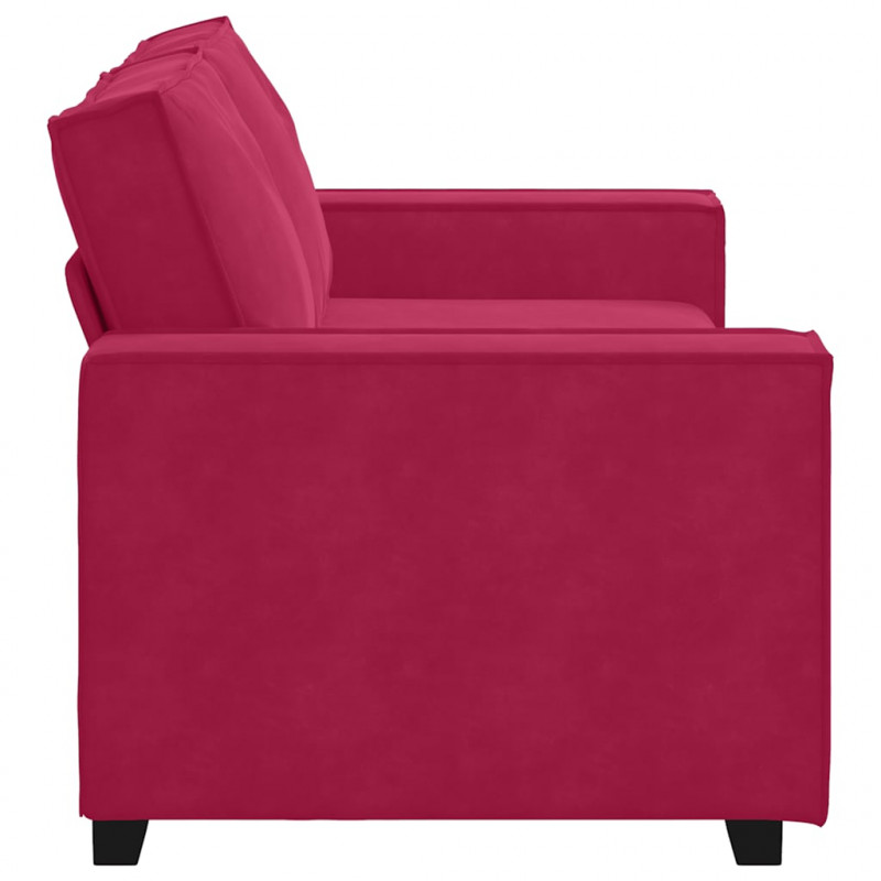 Sofa 2-osobowa, winna czerwień, 180x78x84 cm, tapicerowana aksamitem