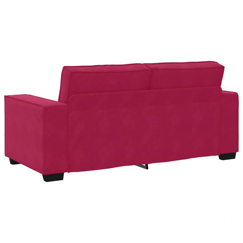 Sofa 2-osobowa, winna czerwień, 180x78x84 cm, tapicerowana aksamitem