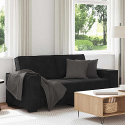 Sofa 2-osobowa, czarna, 180x78x84 cm, tapicerowana aksamitem