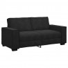 Sofa 2-osobowa, czarna, 180x78x84 cm, tapicerowana aksamitem