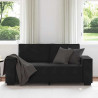 Sofa 2-osobowa, czarna, 180x78x84 cm, tapicerowana aksamitem