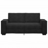 Sofa 2-osobowa, czarna, 180x78x84 cm, tapicerowana aksamitem