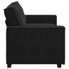 Sofa 2-osobowa, czarna, 180x78x84 cm, tapicerowana aksamitem