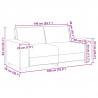Sofa 2-osobowa, czarna, 180x78x84 cm, tapicerowana aksamitem