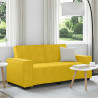 Sofa 2-osobowa, żółta, 180x78x84 cm, tapicerowana aksamitem