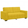 Sofa 2-osobowa, żółta, 180x78x84 cm, tapicerowana aksamitem