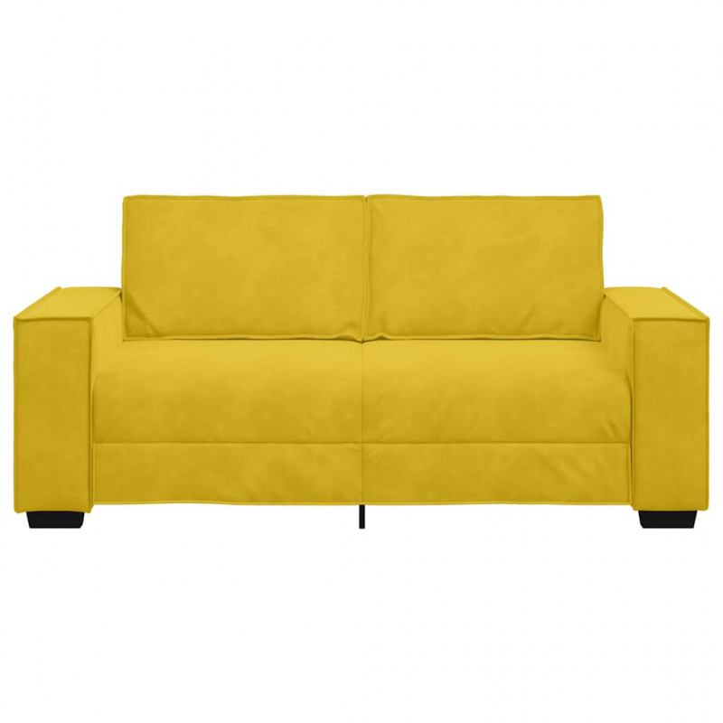 Sofa 2-osobowa, żółta, 180x78x84 cm, tapicerowana aksamitem