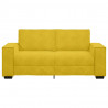 Sofa 2-osobowa, żółta, 180x78x84 cm, tapicerowana aksamitem