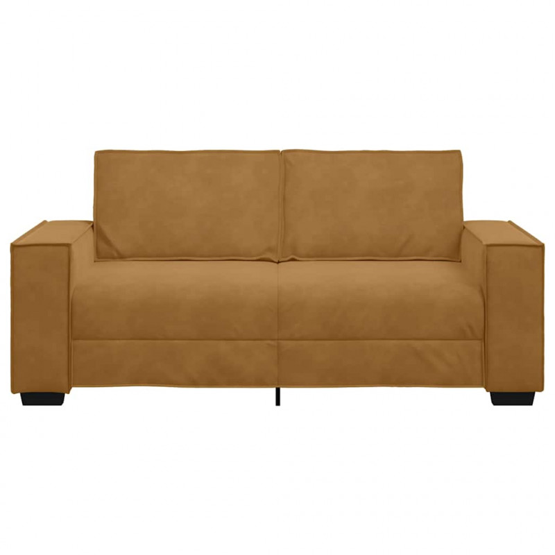 Sofa 2-osobowa, brązowa, 180x78x84 cm, tapicerowana aksamitem