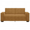 Sofa 2-osobowa, brązowa, 180x78x84 cm, tapicerowana aksamitem