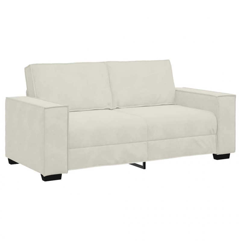 Sofa 2-osobowa, kremowy, 180x78x84 cm, tapicerowana aksamitem