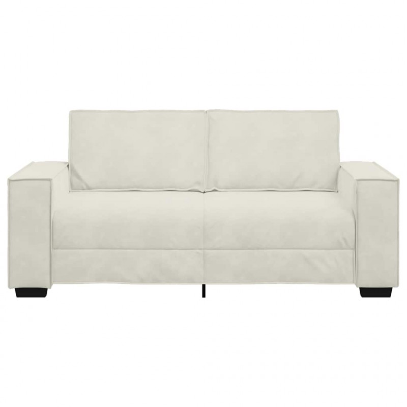 Sofa 2-osobowa, kremowy, 180x78x84 cm, tapicerowana aksamitem