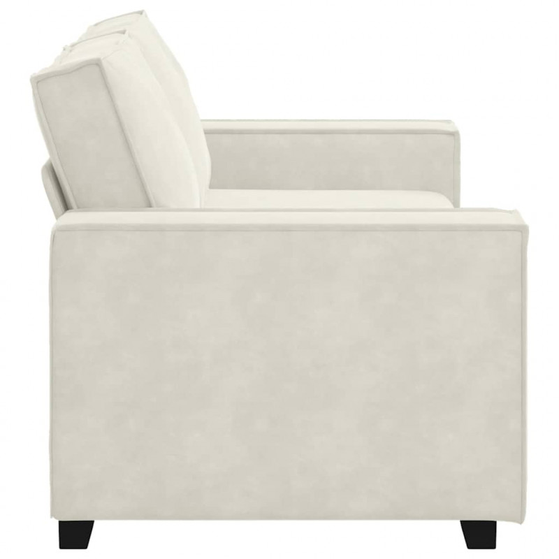 Sofa 2-osobowa, kremowy, 180x78x84 cm, tapicerowana aksamitem