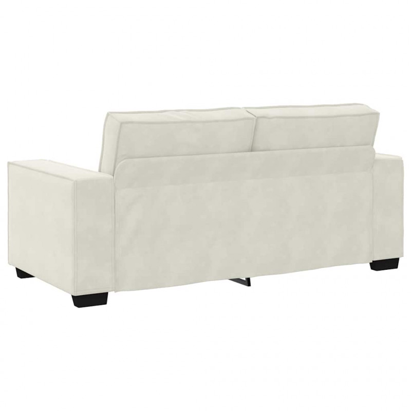 Sofa 2-osobowa, kremowy, 180x78x84 cm, tapicerowana aksamitem