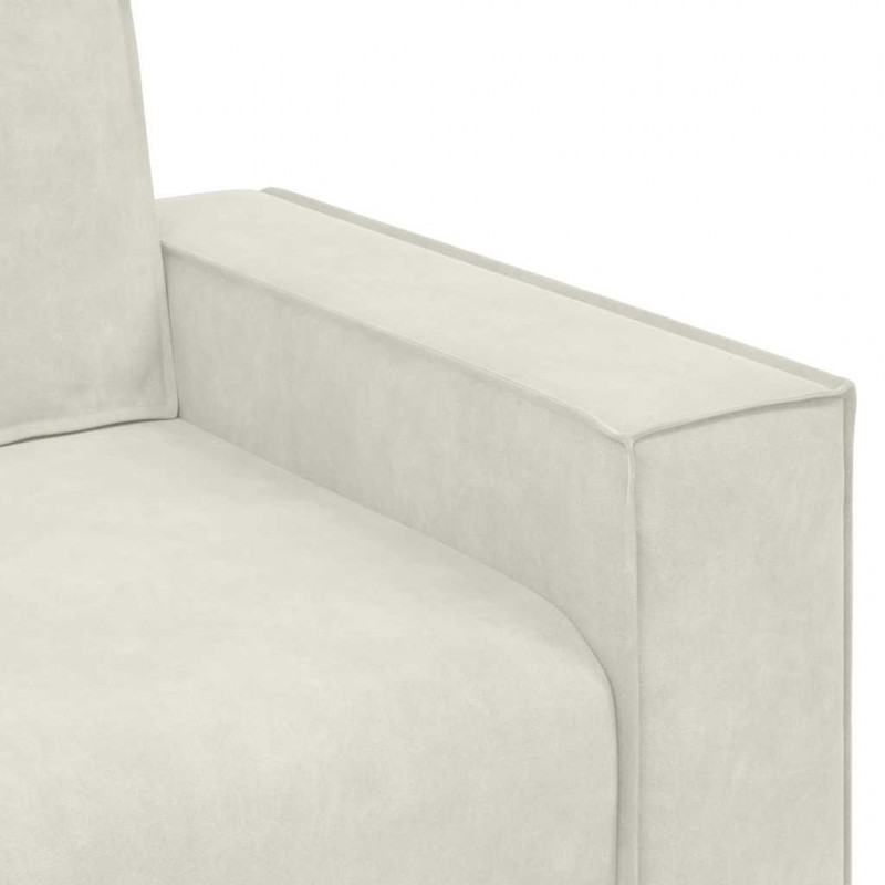 Sofa 2-osobowa, kremowy, 180x78x84 cm, tapicerowana aksamitem