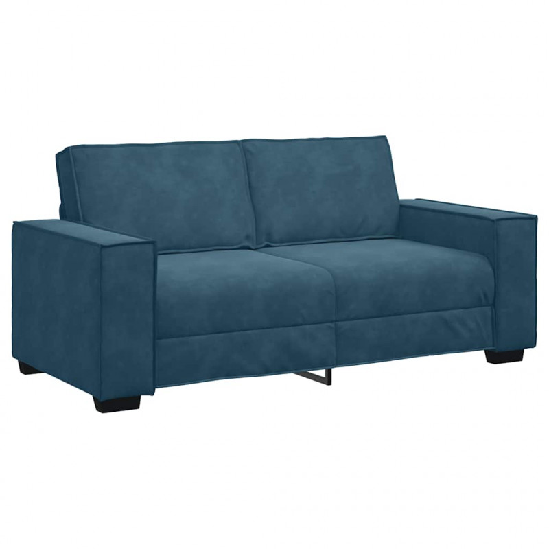 Sofa 2-osobowa, niebieski, 180x78x84 cm, tapicerowana aksamitem