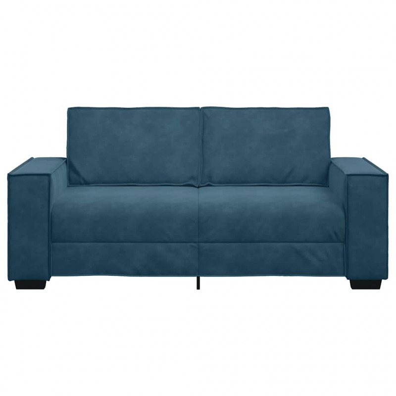 Sofa 2-osobowa, niebieski, 180x78x84 cm, tapicerowana aksamitem