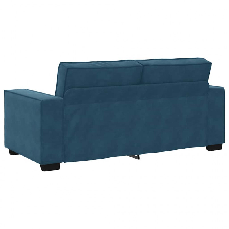 Sofa 2-osobowa, niebieski, 180x78x84 cm, tapicerowana aksamitem