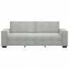 Sofa 3-osobowa, jasnoszara, 220x78x84 cm, tapicerowana aksamitem