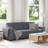 Sofa 3-osobowa, ciemnoszara, 220x78x84 cm, obita aksamitem