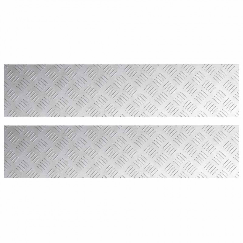 Stopień Prostokątny 2 pcs Srebrny 90 x 20 cm Aluminium
