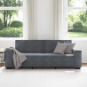 Sofa 3-osobowa, ciemnoszara, 220x78x84 cm, obita aksamitem