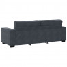 Sofa 3-osobowa, ciemnoszara, 220x78x84 cm, obita aksamitem