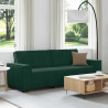 Sofa 3-osobowa, ciemnozielony, 220x78x84 cm, obita aksamitem