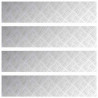 Stopień Prostokątny 4 pcs Srebrny 90 x 20 cm Aluminium