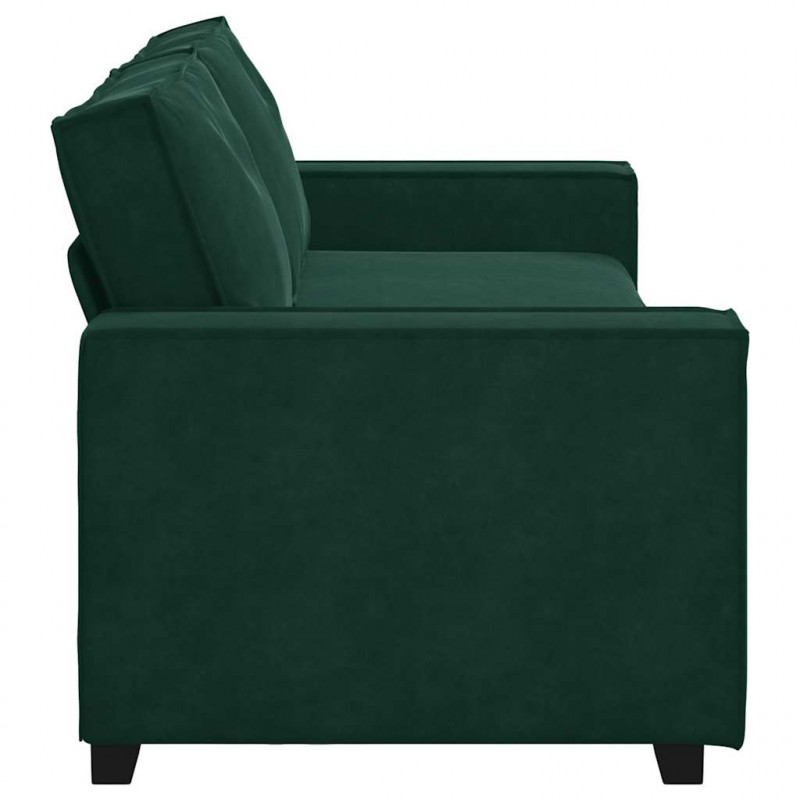 Sofa 3-osobowa, ciemnozielony, 220x78x84 cm, obita aksamitem